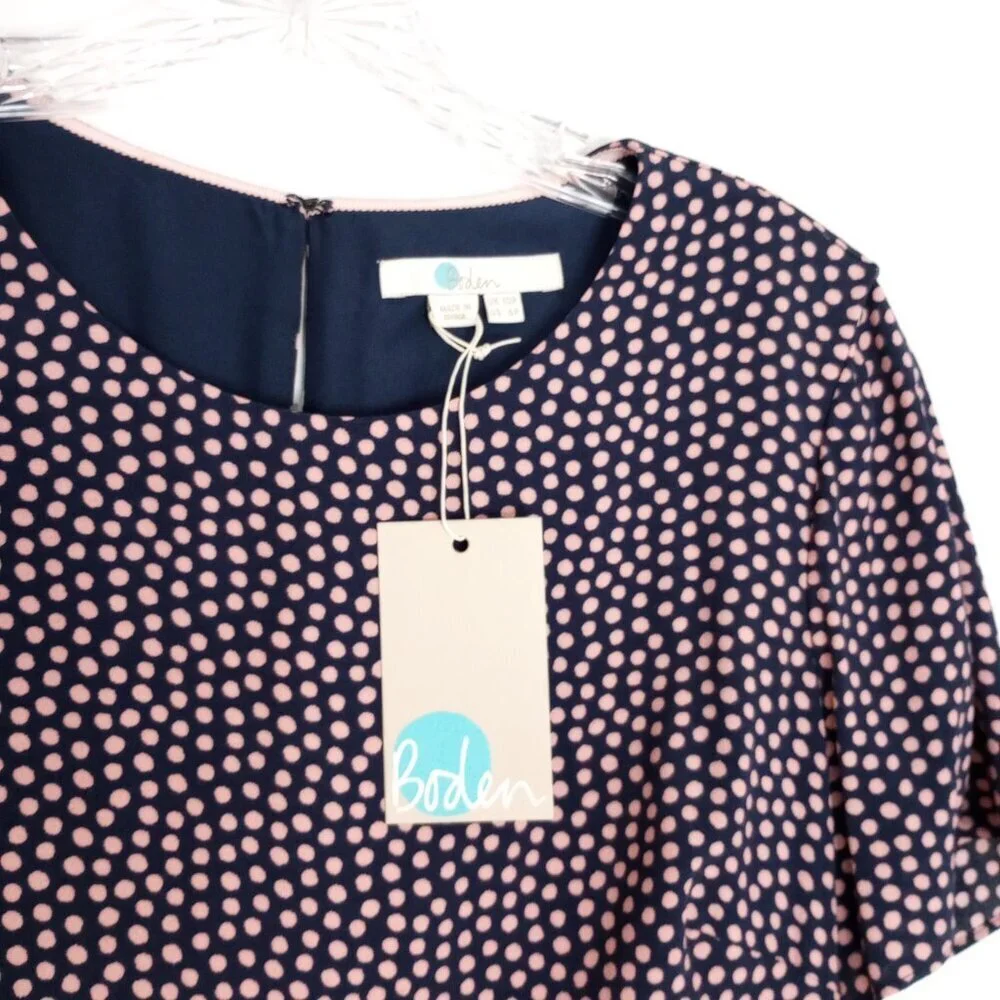 Boden Renee Polka Dot Colorblock Midi Dress